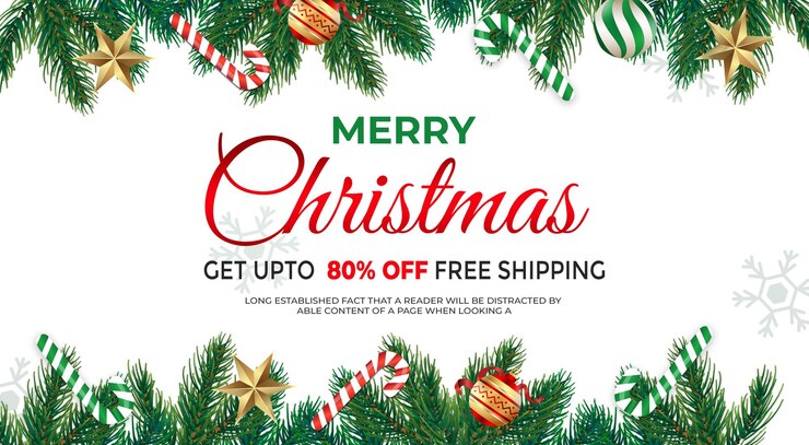 PSD merry christmas mega sale offer templates