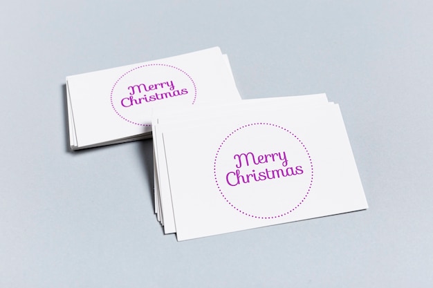 PSD merry christmas mock-up business card template