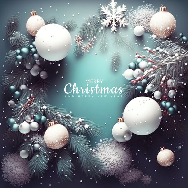 PSD merry christmas and new year background