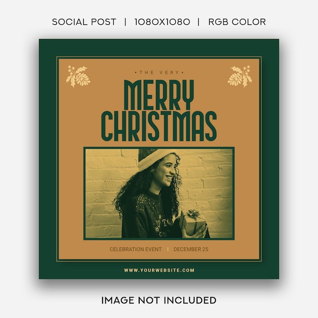 Merry christmas night party social post template