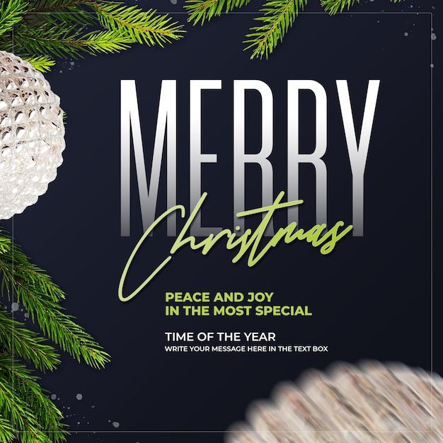 Merry christmas poster and greeting