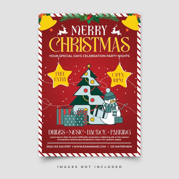 PSD merry christmas poster template