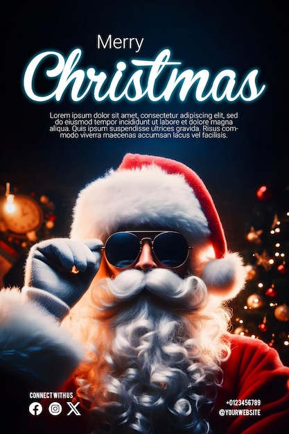 Merry christmas poster with a background