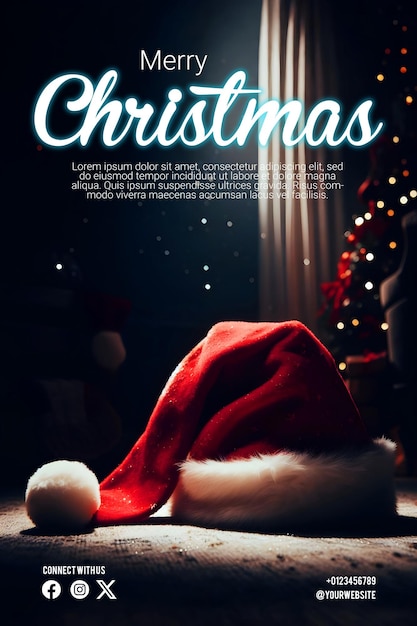 Merry christmas poster with a background