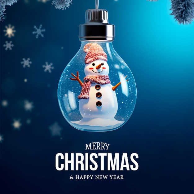 PSD merry christmas realistic 3d background