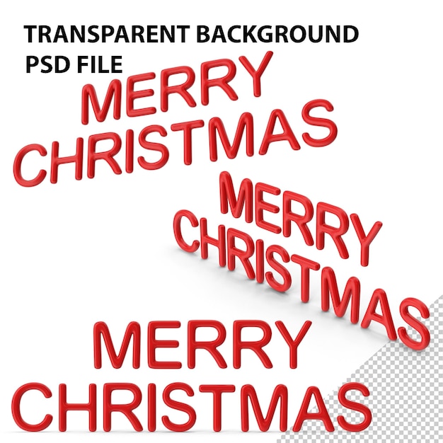 PSD merry christmas red png