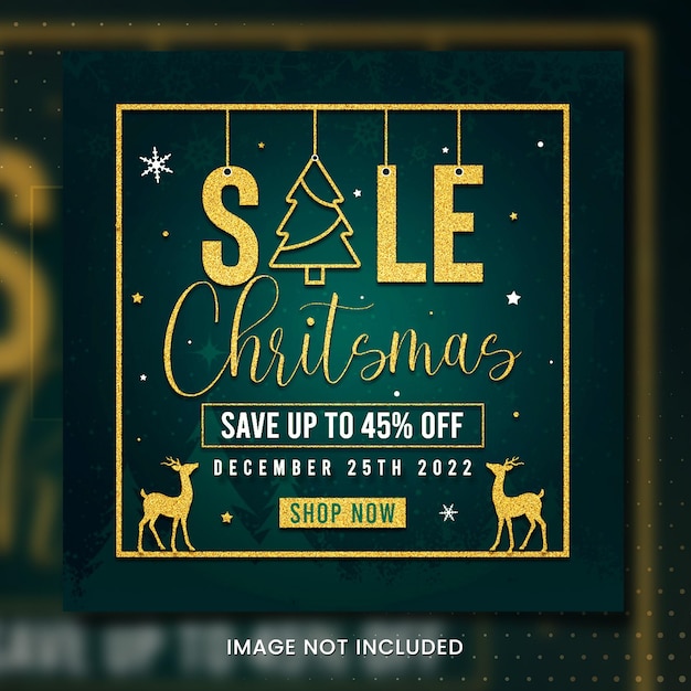 PSD merry christmas sale banner