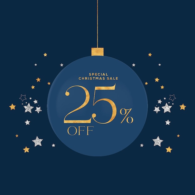 Merry christmas sale concept psd template - editable psd