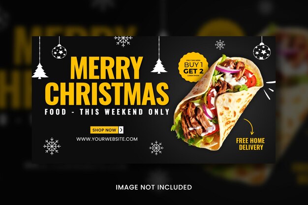 Merry christmas sale facebook ad template