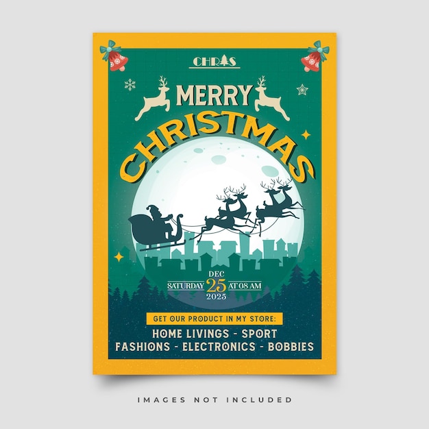 PSD merry christmas sale flyer