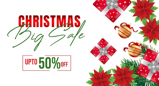 Merry Christmas Sale Offer Beautiful Background