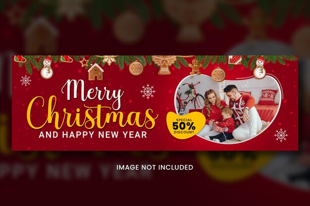 Merry christmas sale twitter header template