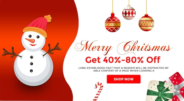 PSD merry christmas santa claus theme design banner