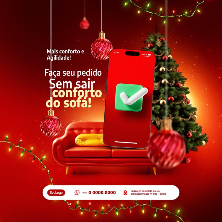 PSD merry christmas social media post template for delivery and promotions campanha de feliz natal