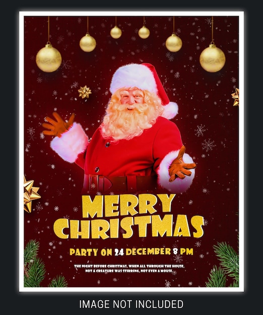 PSD merry christmas social media post template design