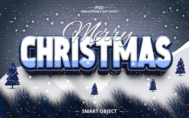 Merry christmas-teksteffect psd-teksteffectontwerp