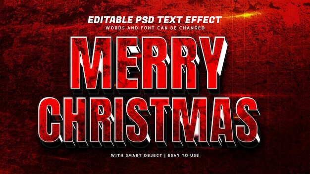 Merry christmas text effect editable