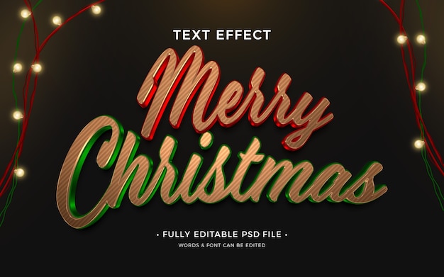 PSD merry christmas text effect