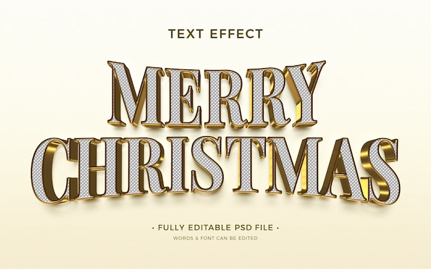 PSD Счастливого рождества текстовый эффект