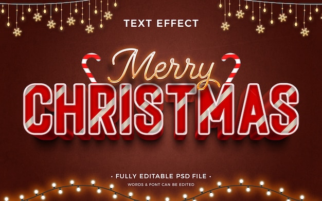 PSD merry christmas text effect