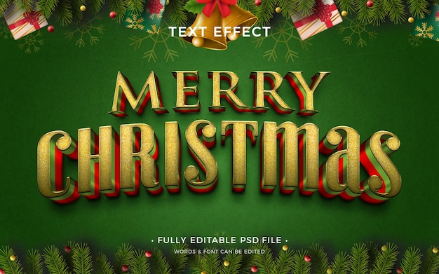 Merry christmas text effect