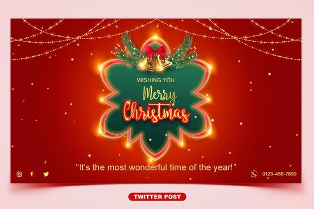 PSD merry christmas twitter post