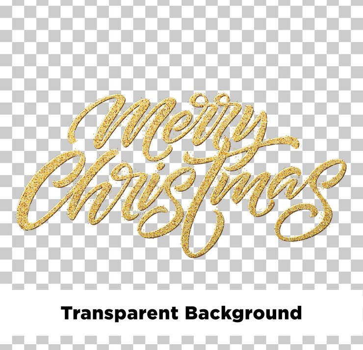 PSD merry christmas typography isolated transparent background