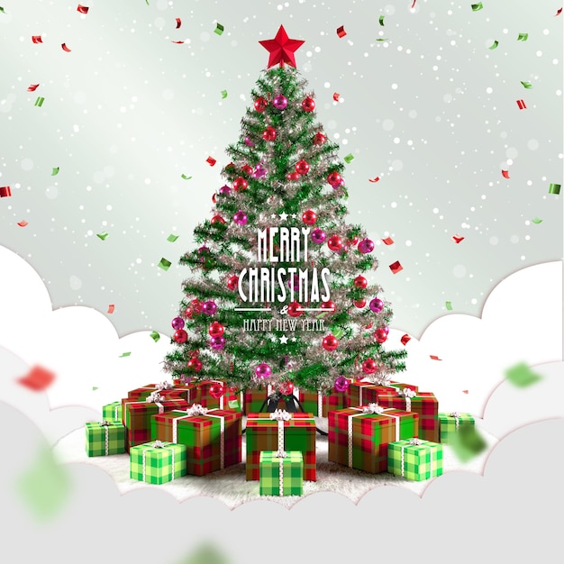 Merry Christmas Wallpaper, ready for your design. 3d rendering