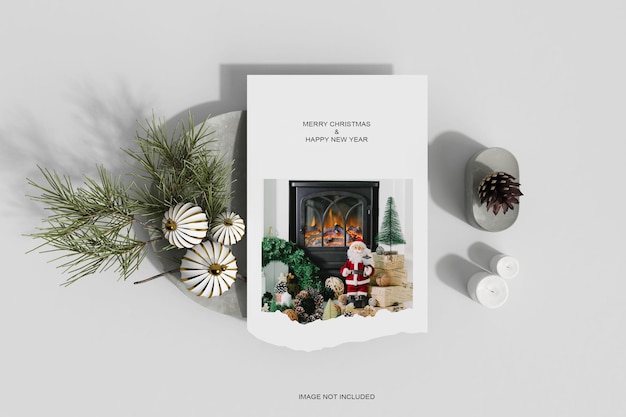 PSD merry christmas wenskaart papier mockup