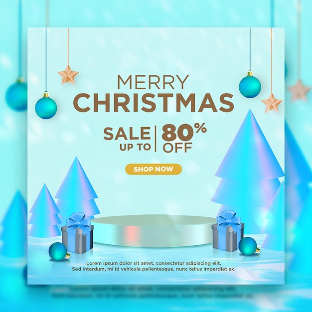 Merry Christmas Winter Sale Banner Social Media Sjabloon