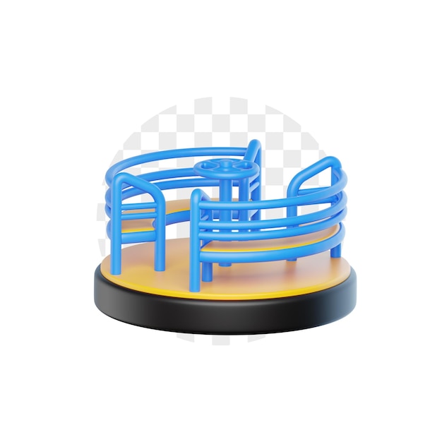 merry go round playground element 3d icon