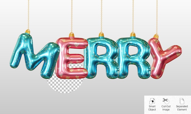 PSD merry greeting word 3d text effect render