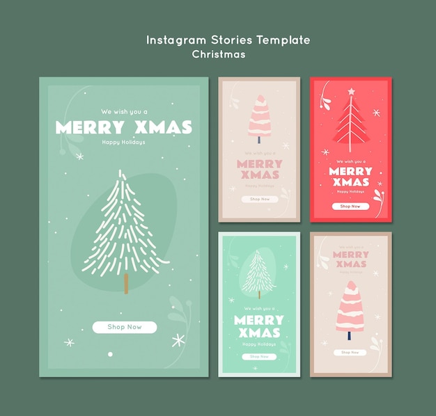 PSD merry xmas instagram stories template