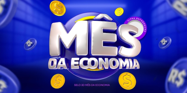 PSD mes da economia selo 3d