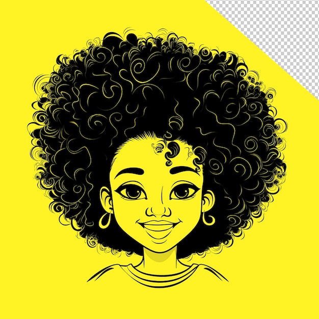 PSD il concetto di una ragazza afro affascinante per il tuo progetto.