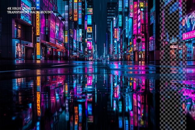 The mesmerizing spectacle of city lights at night on transparent background