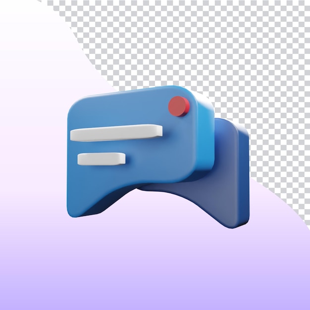 Message 3d icon with inbox