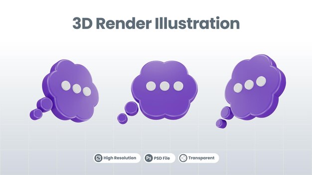 PSD 메시지 채팅 3d 아이콘