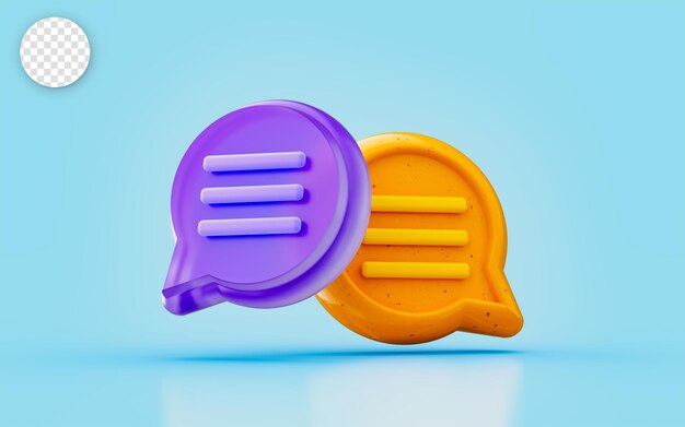 message chat sign 3d render concept for live conversation in social media website mobile