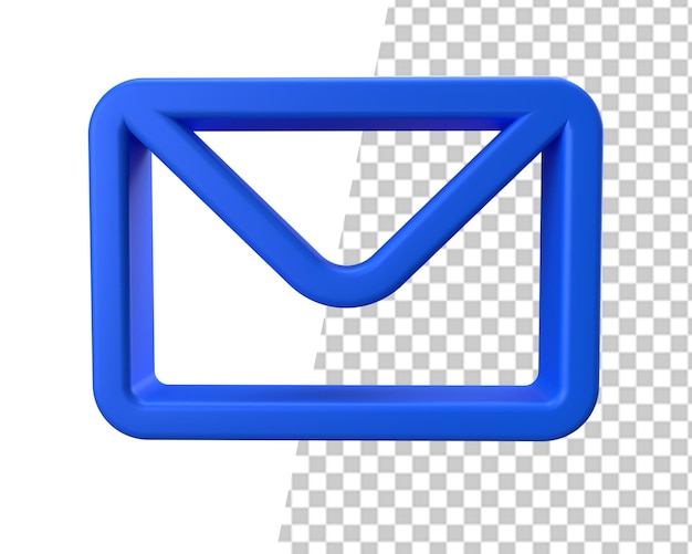 PSD messaggio e-mail icona blu rendering 3d