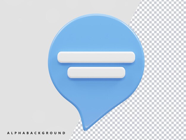 Icona del messaggio vettore di rendering 3d