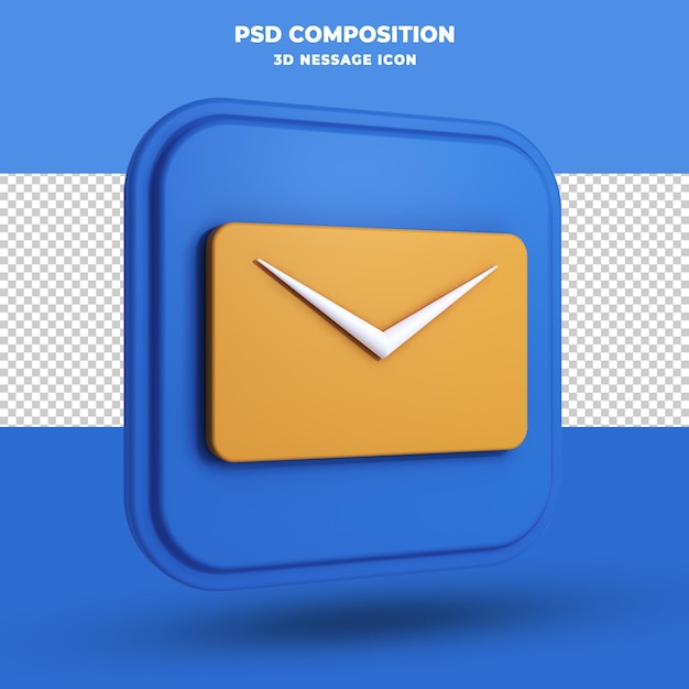 Message icon 3d rendering isolated