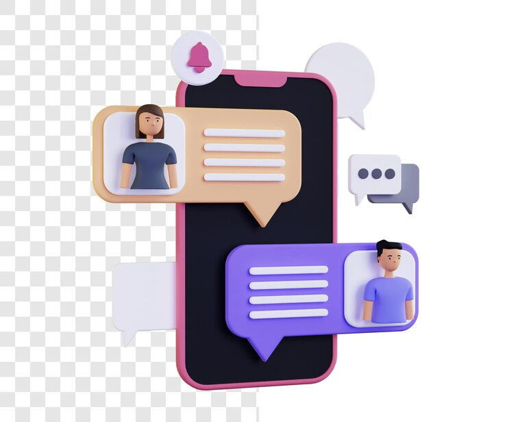 PSD message notification 3d illustration concept