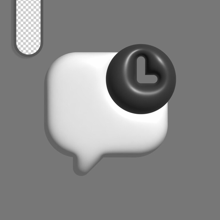 PSD message notification with a clock icon