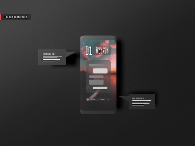 Messaging conversation concept on mobile phone mockup