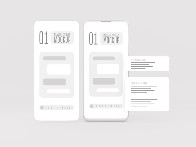 Messaging conversation concept on mobile phone mockup