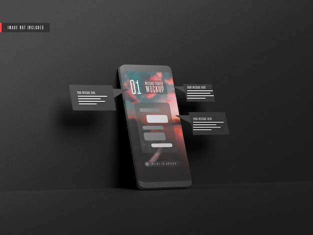 Messaging conversation concept on mobile phone mockup