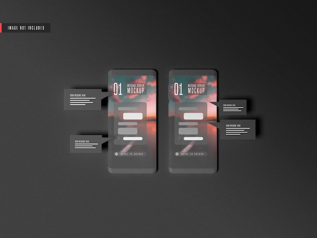 携帯電話のモックアップでのメッセージング会話の概念