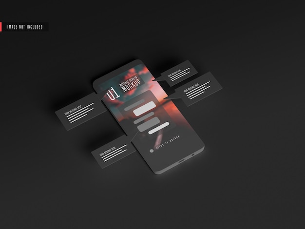 携帯電話のモックアップでのメッセージング会話の概念