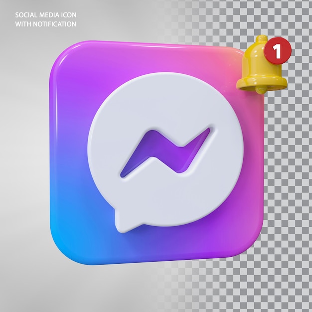 Messenge Icon 3D-concept met belmelding
